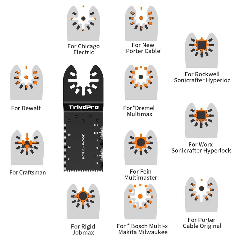 TrivdPro 200Pcs Oscillating Tool Blades Professional Universal Oscillating Saw Blades Wood Multitool Blades Compatible with Dewalt, Milwaukee, Ryobi, Rockwell, Bosch - Image 3